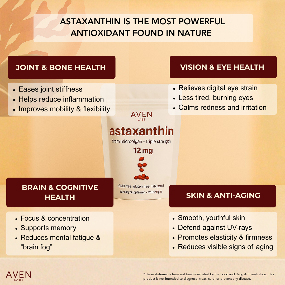 AVEN LABS™ Astaxanthin 100% Pure from MicroAlgae