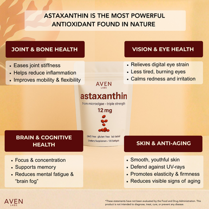 AVEN LABS™ Astaxanthin 100% Pure from MicroAlgae